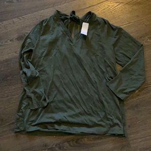 Loft tie back green shirt